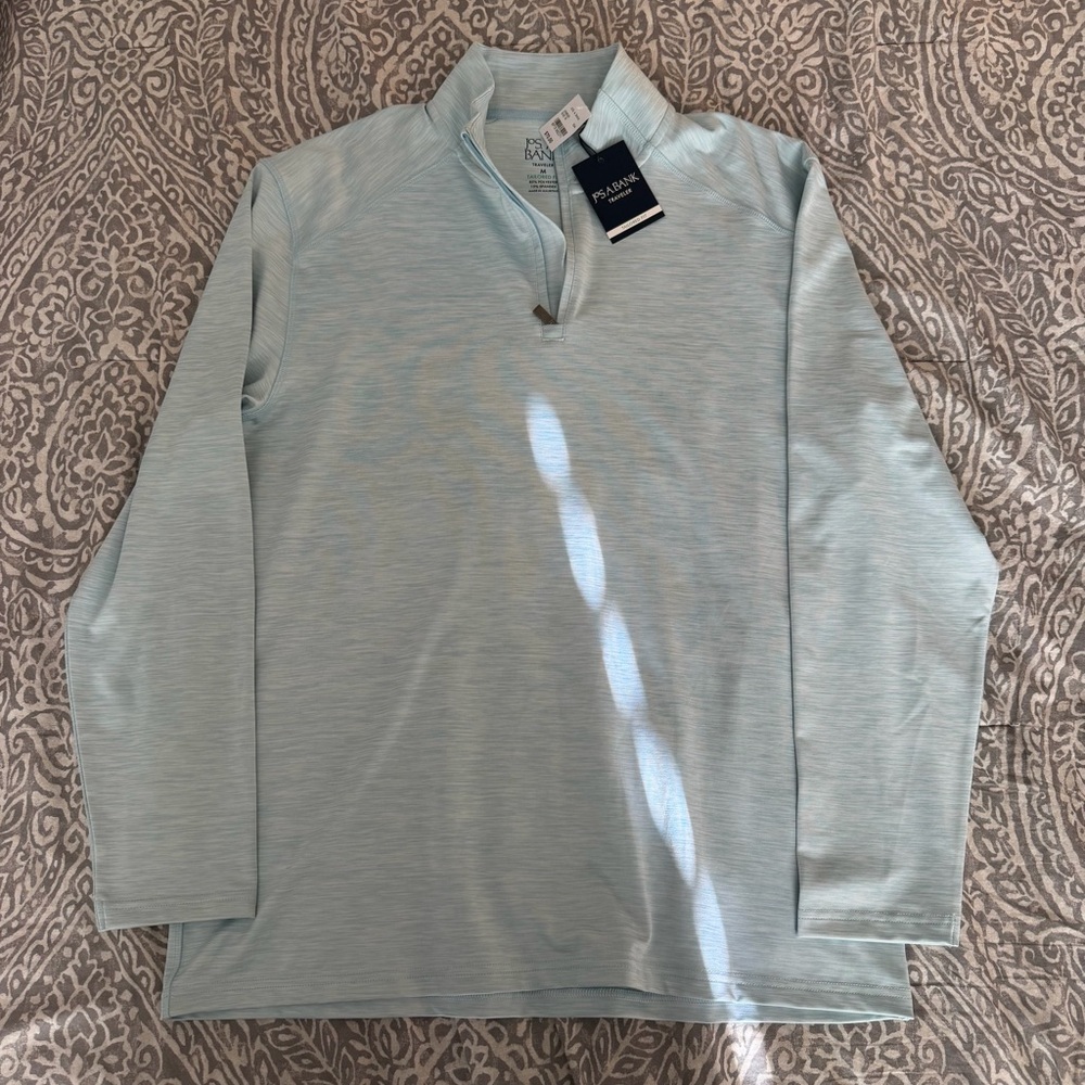 Jos. A. Bank Light Blue Quarter-Zip Pullover